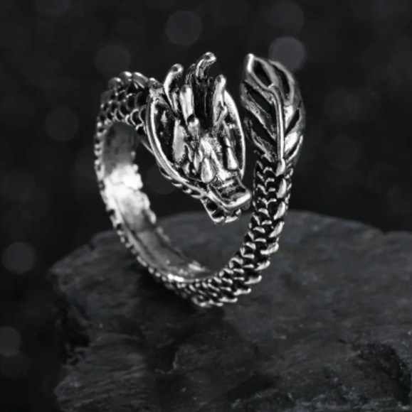 Men's Adjustable Dragon Ring - Picture 2 of 5